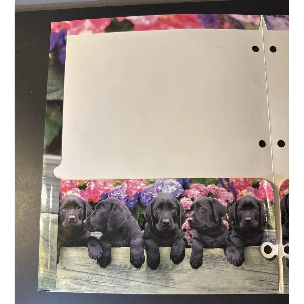 Vintage Keith Kimberlin 3-Hole Binder Folder Class Act Black Lab Labrador Puppy
